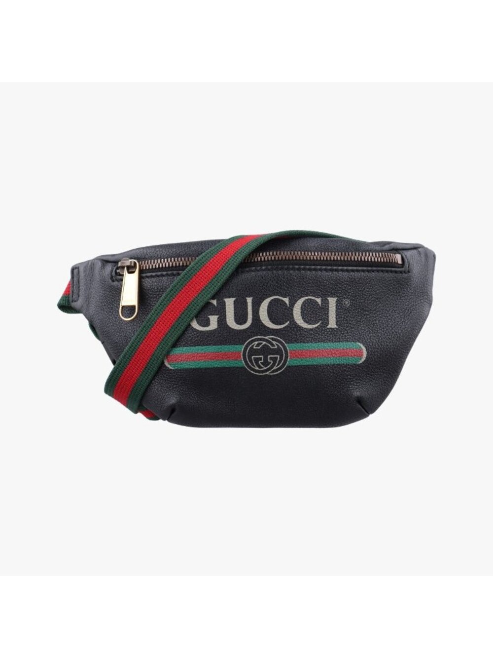 Gucci Print Black Leather Handbag